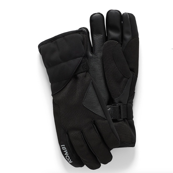 Kombi The wonderer black leather & knit gloves NWT - Picture 1 of 9